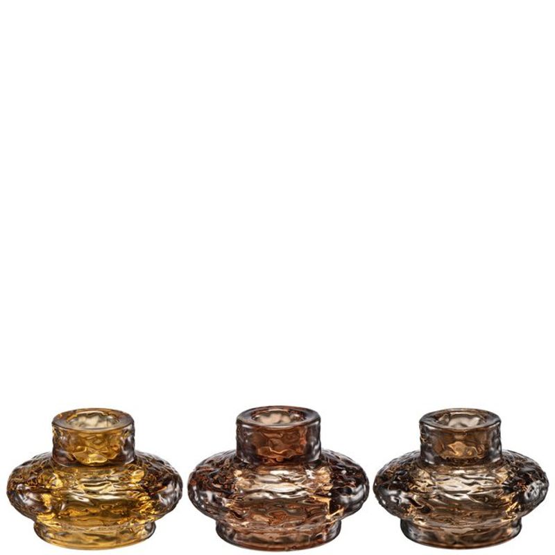 Telysholder glass sett med 3