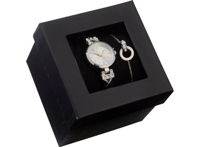 Armbånd og klokke hvit romertall