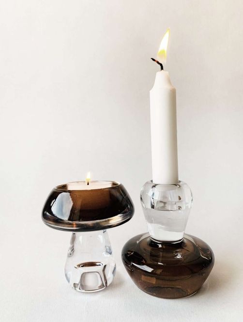 Hovedbilde Lysholder sopp glass