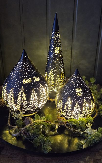 Hovedbilde Lyslykt God jul dråpe, stor