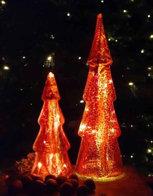 Hovedbilde Juletre glass rød lite