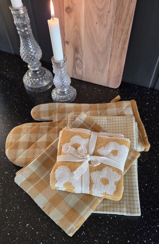 Kjøkkenhåndkle 2 pk sennep