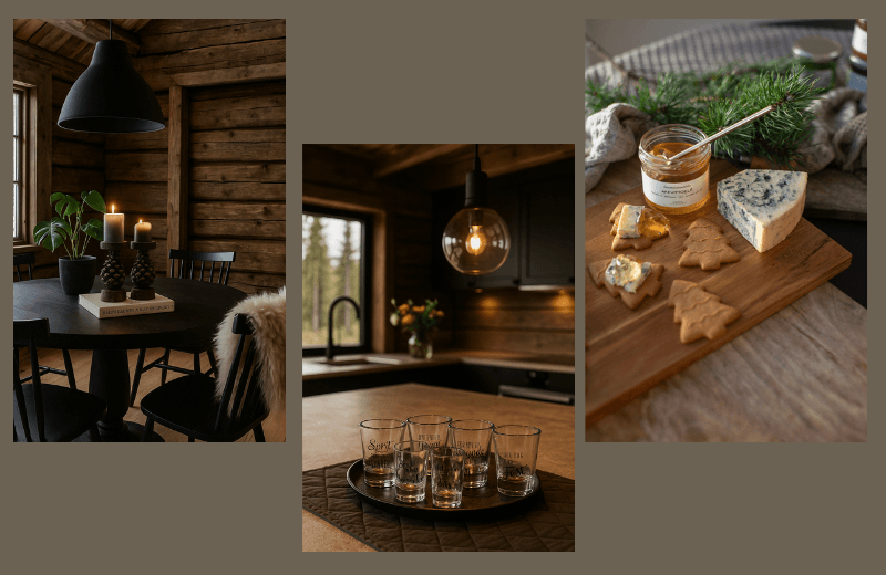 kjøkken, servering, lysestaker