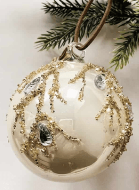 Hovedbilde Julekule gull/diamant rund